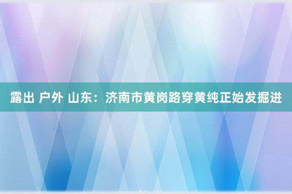 露出 户外 山东：济南市黄岗路穿黄纯正始发掘进