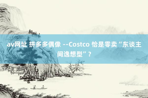 av网址 拼多多偶像 --Costco 恰是零卖“东谈主间逸想型”？