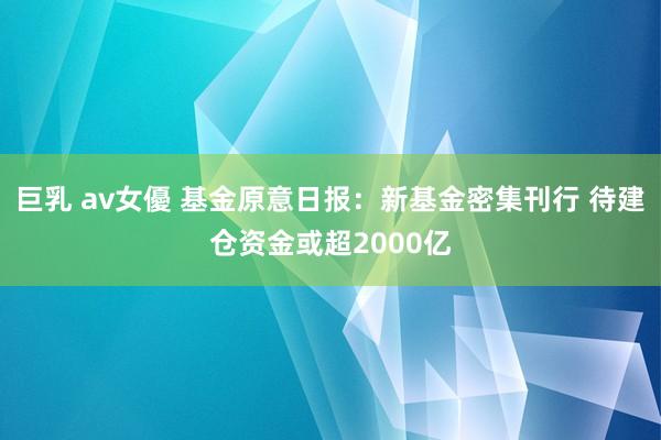 巨乳 av女優 基金原意日报：新基金密集刊行 待建仓资金或超2000亿