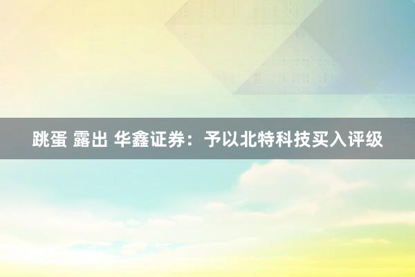 跳蛋 露出 华鑫证券：予以北特科技买入评级