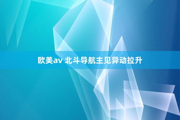 欧美av 北斗导航主见异动拉升