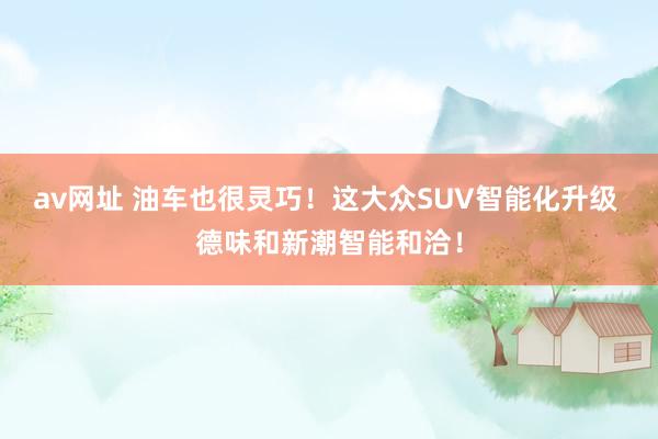 av网址 油车也很灵巧！这大众SUV智能化升级 德味和新潮智能和洽！