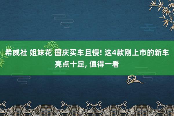 希威社 姐妹花 国庆买车且慢! 这4款刚上市的新车亮点十足， 值得一看