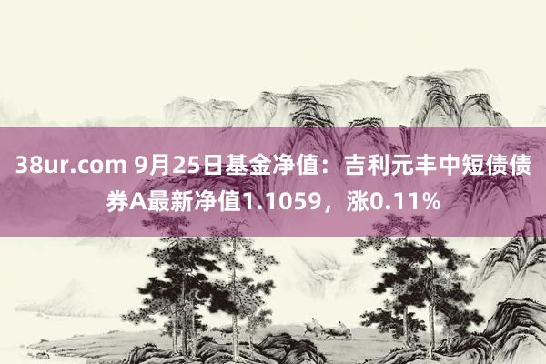 38ur.com 9月25日基金净值：吉利元丰中短债债券A最新净值1.1059，涨0.11%