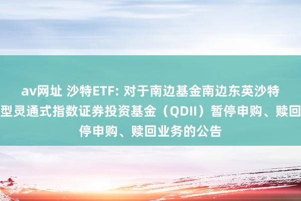 av网址 沙特ETF: 对于南边基金南边东英沙特阿拉伯来回型灵通式指数证券投资基金（QDII）暂停申购、赎回业务的公告