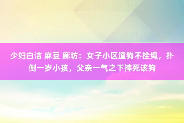 少妇白洁 麻豆 廊坊：女子小区遛狗不拴绳，扑倒一岁小孩，父亲一气之下摔死该狗