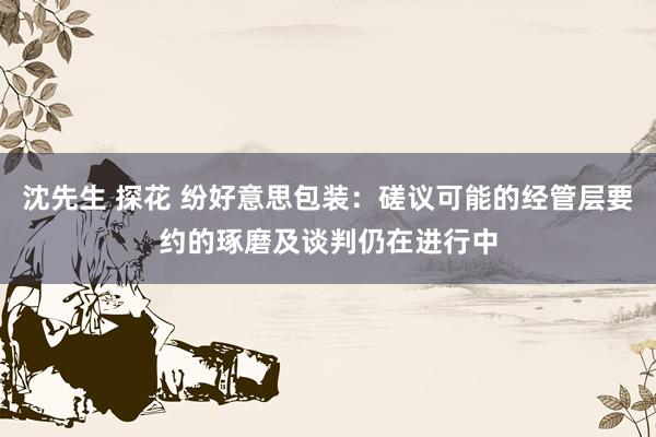 沈先生 探花 纷好意思包装：磋议可能的经管层要约的琢磨及谈判仍在进行中