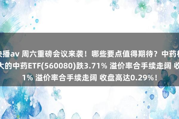 快播av 周六重磅会议来袭！哪些要点值得期待？中药板块回调 限制最大的中药ETF(560080)跌3.71% 溢价率合手续走阔 收盘高达0.29%！