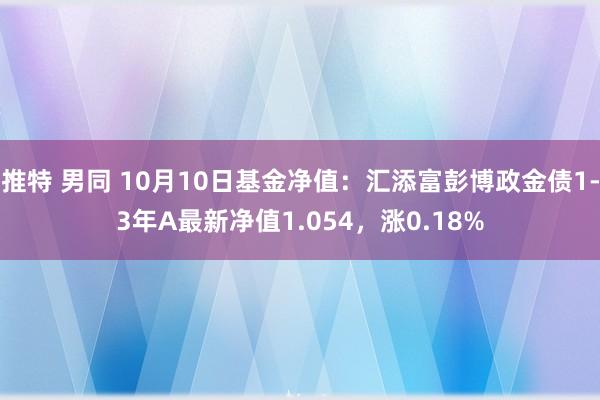 推特 男同 10月10日基金净值：汇添富彭博政金债1-3年A最新净值1.054，涨0.18%