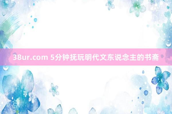 38ur.com 5分钟抚玩明代文东说念主的书斋