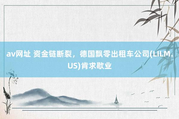 av网址 资金链断裂，德国飘零出租车公司(LILM.US)肯求歇业