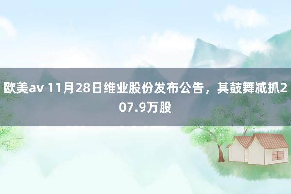 欧美av 11月28日维业股份发布公告，其鼓舞减抓207.9万股