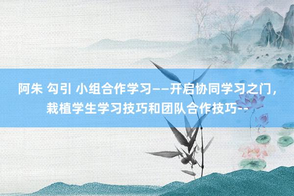 阿朱 勾引 小组合作学习——开启协同学习之门，栽植学生学习技巧和团队合作技巧--