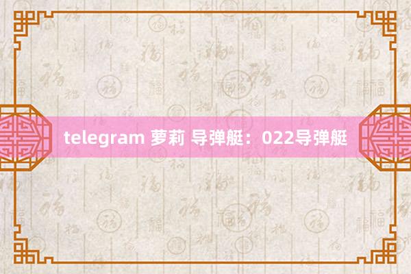 telegram 萝莉 导弹艇：022导弹艇