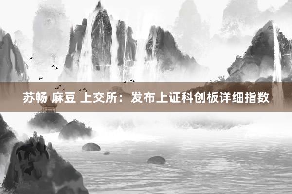 苏畅 麻豆 上交所：发布上证科创板详细指数