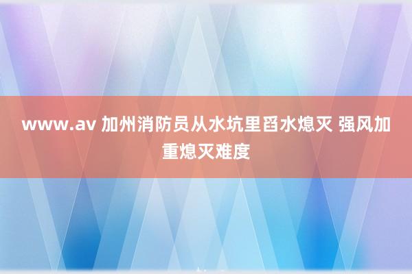 www.av 加州消防员从水坑里舀水熄灭 强风加重熄灭难度