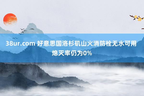 38ur.com 好意思国洛杉矶山火消防栓无水可用 熄灭率仍为0%