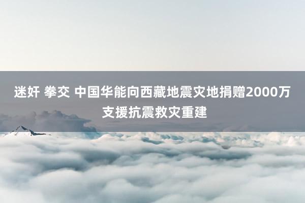 迷奸 拳交 中国华能向西藏地震灾地捐赠2000万 支援抗震救灾重建