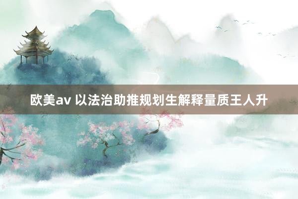 欧美av 以法治助推规划生解释量质王人升